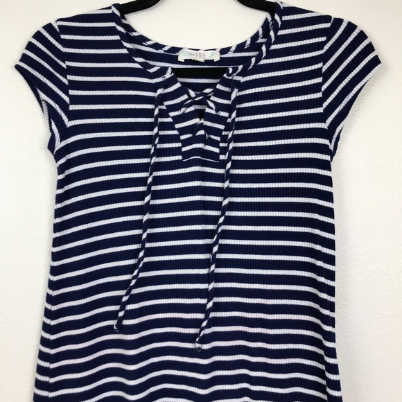 3/$20 Love Fire Lace Up Ribbed Dress - Picture 2 of 3